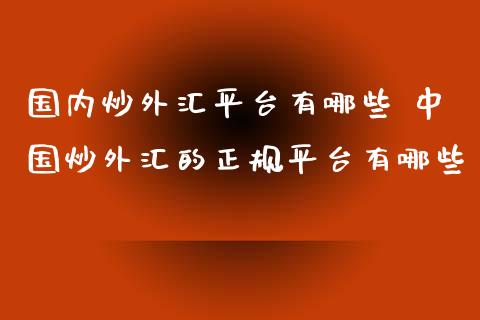 炒外汇有哪些平台(炒外汇平台正规排行榜)